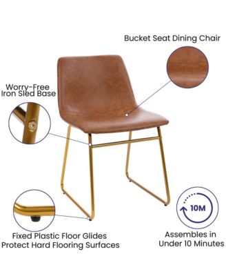 Carrollton 18 Inch Bucket Seat Dining Chairs, Set Of 2