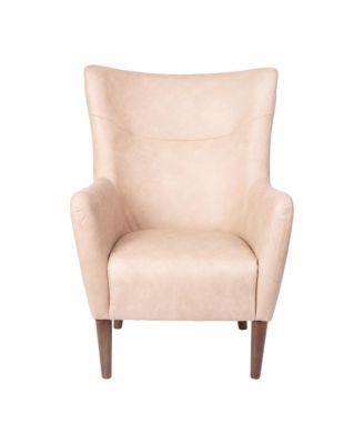 Regal Traditional Wingback Accent Chair, Upholstery And Wooden Frame And Legs