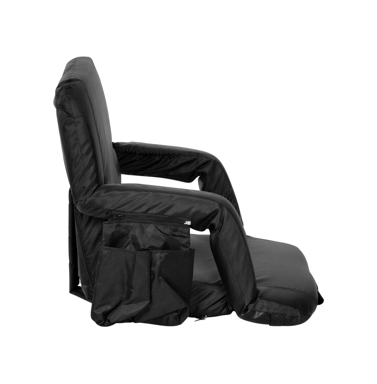 Extra Wide Portable Stadium Chair With Reclining Padded Back & Seat, Lightweight Metal Frame With Armrests & Backpack Straps