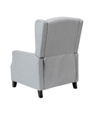 Mauro Contemporary Pushback Recliner With Accent Nail Trim-Wingback Manual Recliner