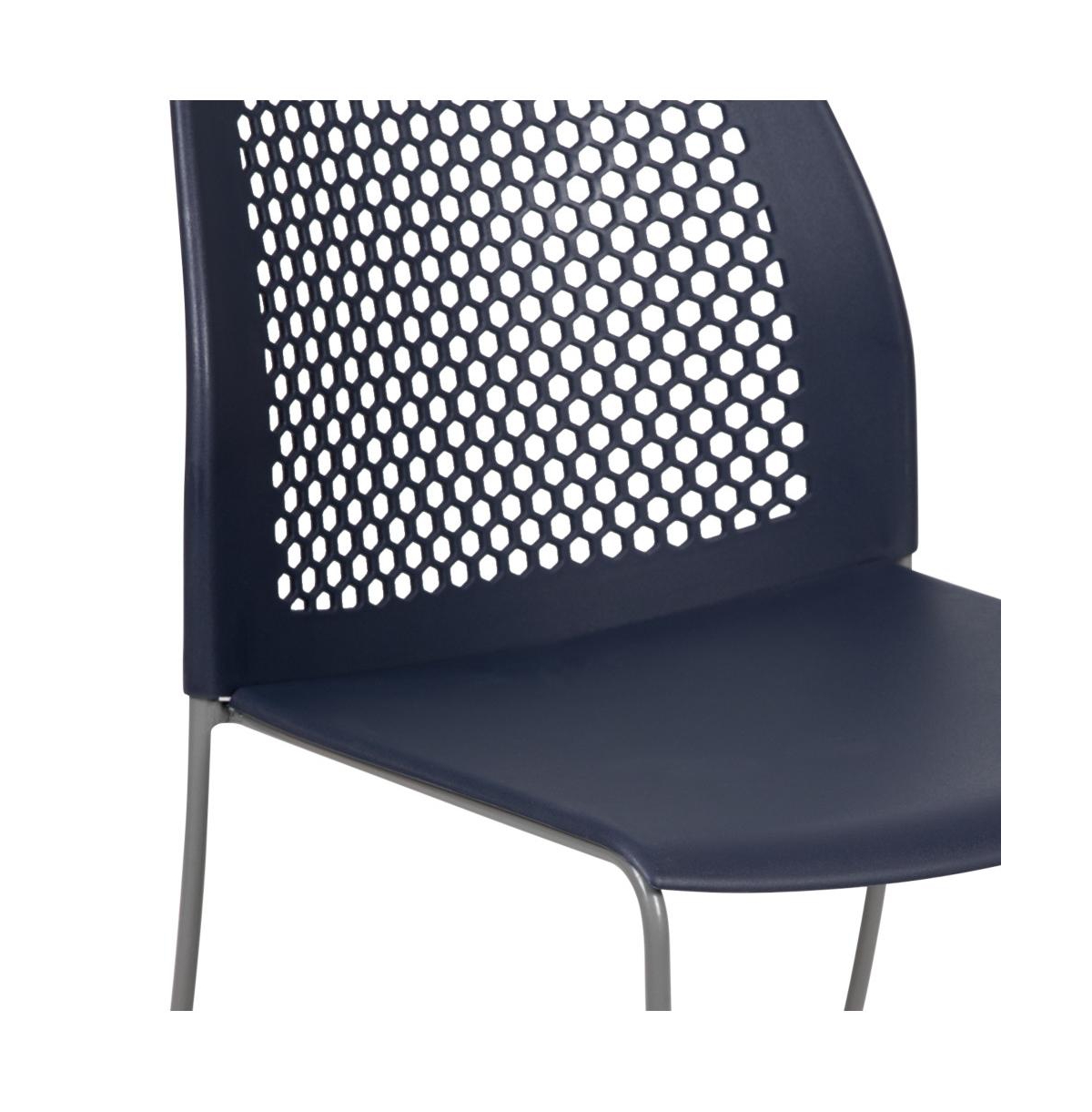 Emma+Oliver Home And Office Sled Base Stack Chair With Air-Vent Back - Guest Chair