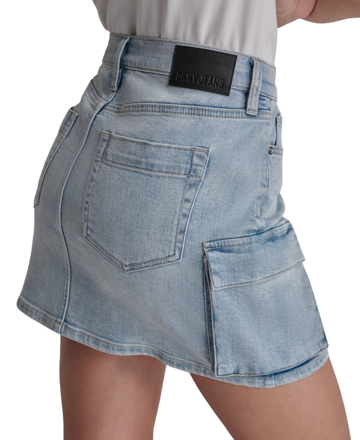 Dkny Jeans Women's Denim Cargo Mini Skirt In Union Square