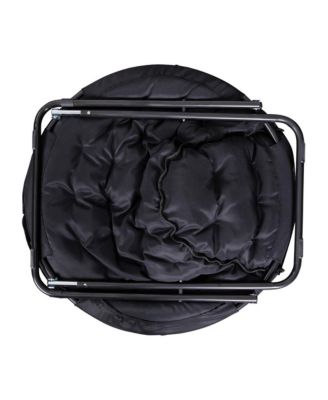 1 Count With Cozy Faux Fur Cushion And Metal Frame For Dorms, Bedrooms, Apartments And More - Ersa Oversize Folding Saucer Chair