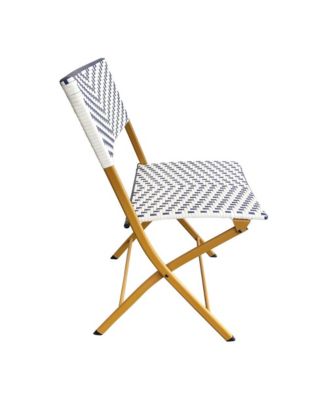 Ciel Set Of Two Folding Bistro Chairs In Pe Rattan With Metal Frames For Indoor And Outdoor Use