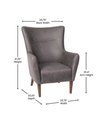 Regal Traditional Wingback Accent Chair, Upholstery And Wooden Frame And Legs