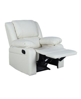 Single Piece  Upholstered Fabric or Faux Leather Bustle Back & Padded Arms Recliner Chair