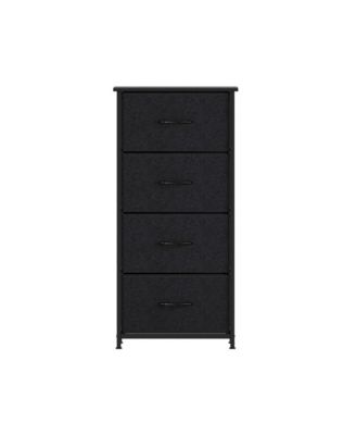 Marley 4-Drawer Storage Dresser with Cast Iron Frame, Wood Top, and Easy-Pull Fabric Drawers with Wooden Handles