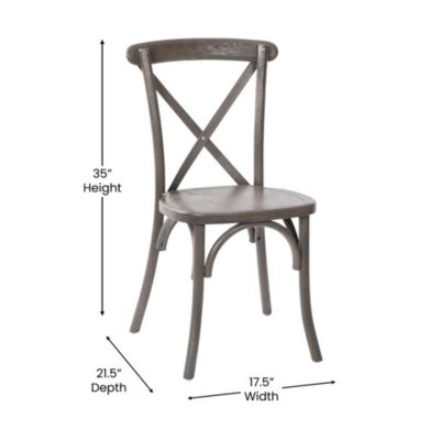 Bardstown  Single Piece Wooden Frame High Back X-Back Bistro Style Dining Chair
