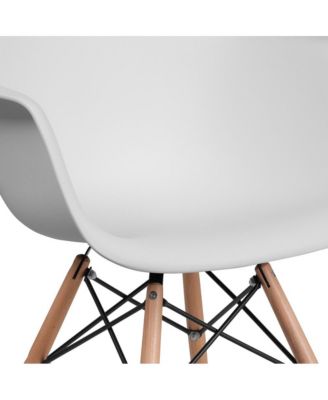 Alda Series Polypropylene Accent Chair With Gently Curved Arms And Metal Braced Wooden Legs