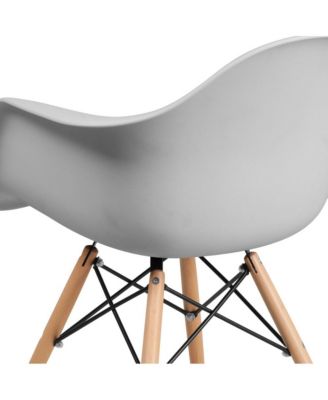 Alda Series Polypropylene Accent Chair With Gently Curved Arms And Metal Braced Wooden Legs