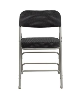 4 Pack Premium Curved Triple Braced & Hinged Fabric Upholstered Metal Folding Chair