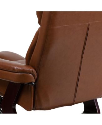 EMMA + OLIVER  Standard Size  Wood Base & Foam Upholstery  Multi-Position Recline, Swivel Base, Curved Ottoman Recliner Chair Set