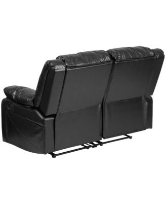 Bustle Back Loveseat With Two Built-In Recliners