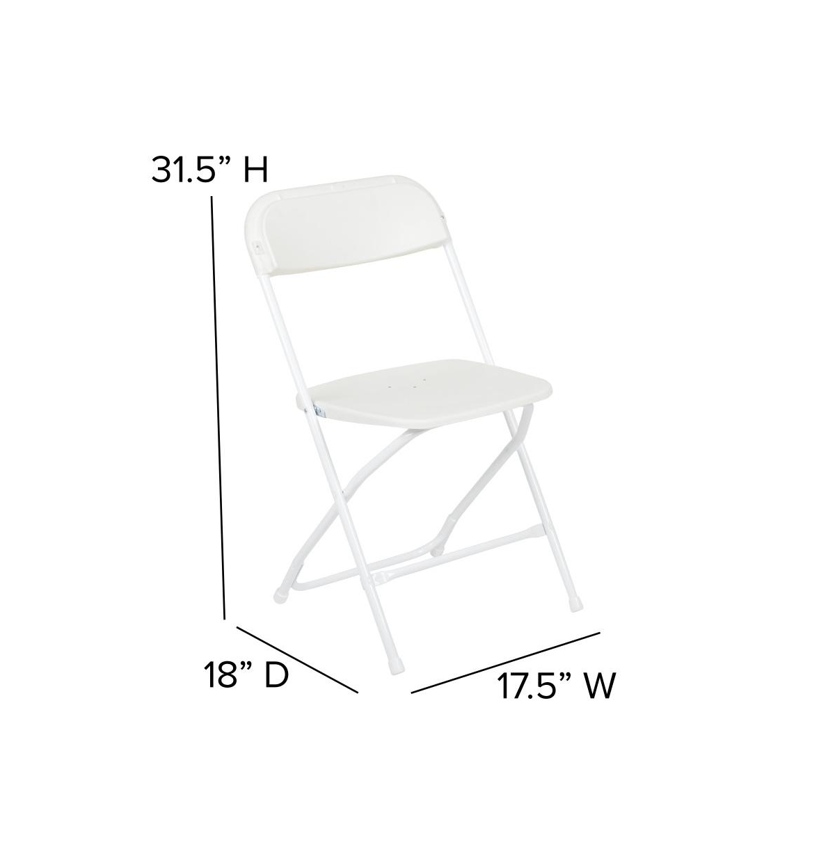 Set Of 10 Stackable Folding Plastic Chairs - 650 Lb. Weight Capacity