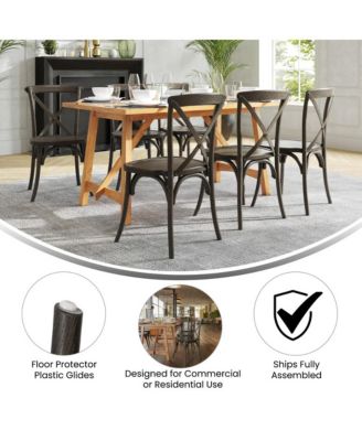 Davisburg Stackable Wooden Cross Back Bistro Dining Chair