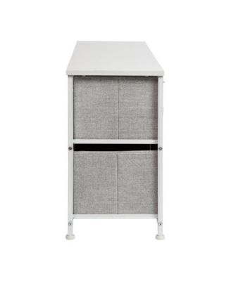 5 Drawer Storage Chest With Wood Top & Dark Fabric Pull Drawers