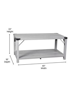 Green River Modern Farmhouse Engineered Wood Coffee Table And Powder Coated Steel Accents