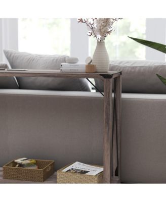 Green River Modern Farmhouse Engineered Wood Sofa Table And Powder Coated Steel Accents