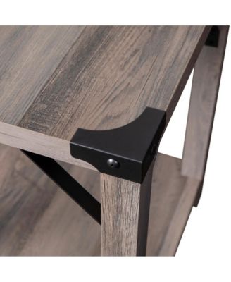 Green River Modern Farmhouse Engineered Wood End Table And Powder Coated Steel Accents