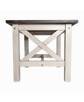 Matty Rustic End Table, Farmhouse Style Solid Wood Accent Table
