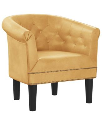 Tub Chair Gold Faux Leather
