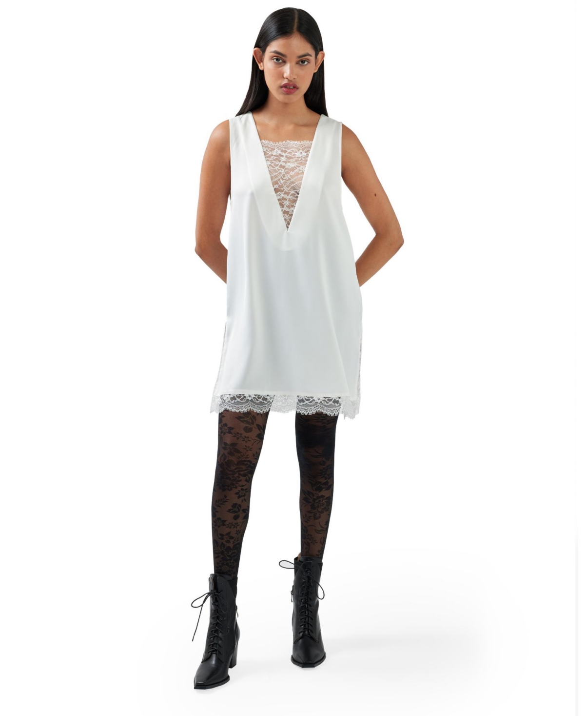 Women's After Party Lace Mini Dress - White