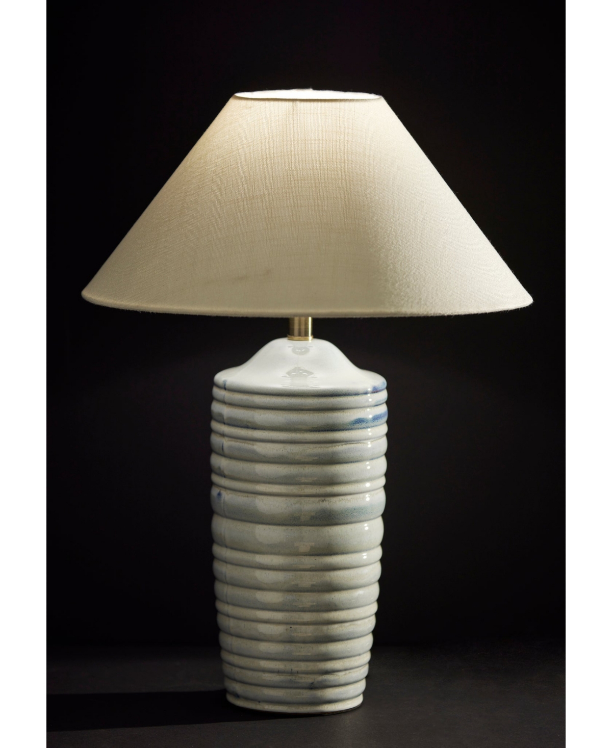 Adesso 25" Ribbed Ceramic Catalina Table Lamp In Light Blue Ribbed Ceramic