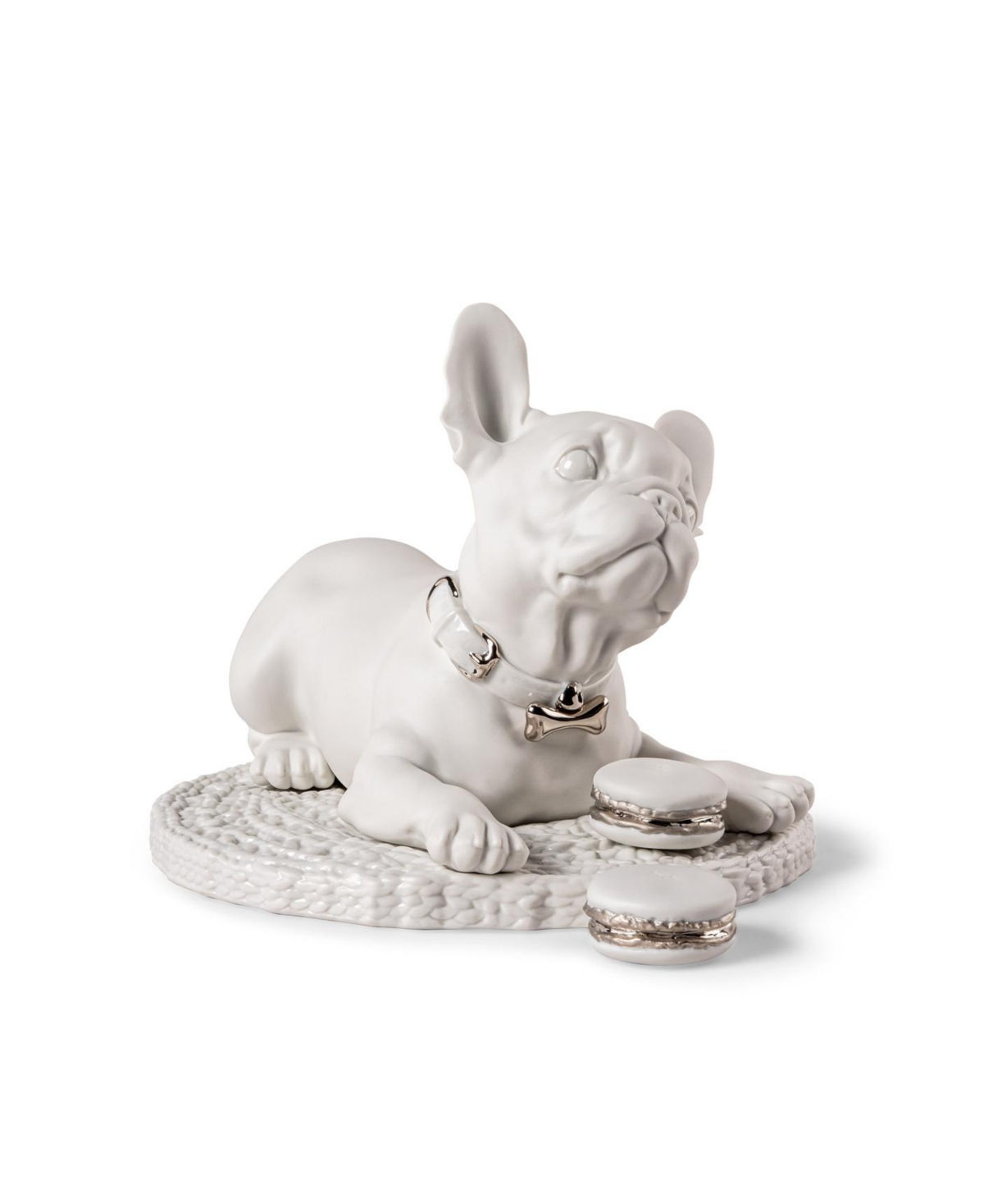 Lladrò French Bulldog With Macarons Sculpture. Re-deco In Neutral