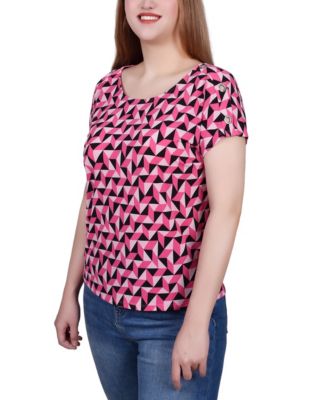 Short Sleeve Extended Sleeve Tunic Top