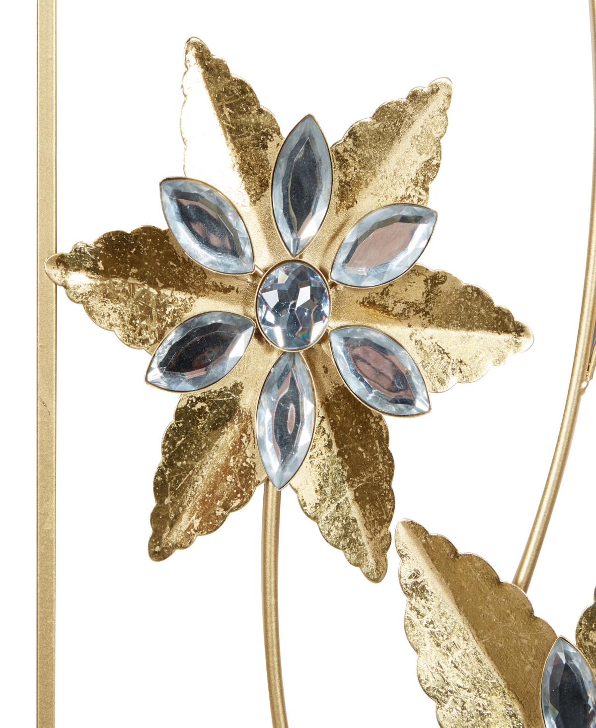 Rosemary Lane Gold Metal Floral Wall Decor With Gold Frame Set Of 2 12"w, 36"h In Gold