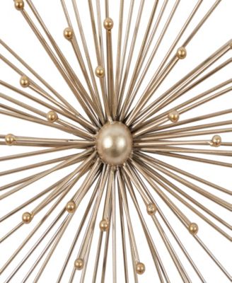 Gold Metal Starburst 3D Wall Decor, Set of 3 13", 17", 21"W