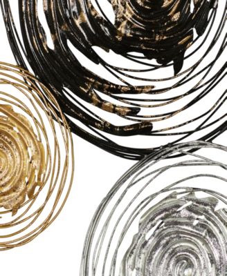 Gold Metal Plate Wall Decor with Textured Pattern 42" x 1" x 27"