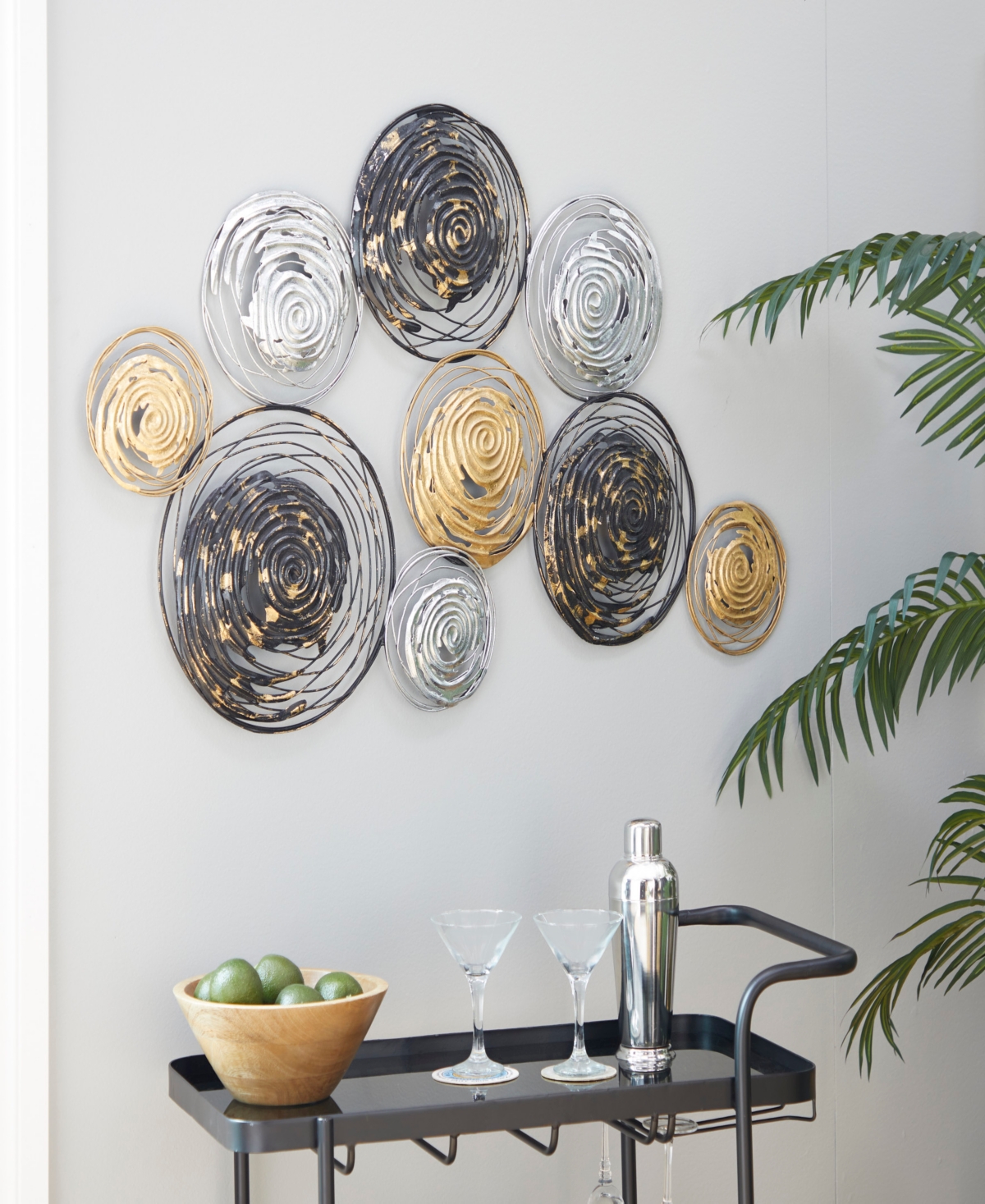 Rosemary Lane Gold Metal Plate Wall Decor With Textured Pattern 42" X 1" X 27" In Gold