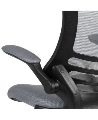 Mid-Back Mesh Ergonomic Drafting Chair With Foot Ring And Flip-Up Arms