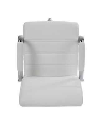 Tevia Mid-Back Drafting Chair With Adjustable Foot Ring Upholstered Swivel Chair With Chrome Base