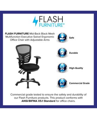 1 Pc Mesh Adjustable Arm Multifunction Swivel Ergonomic Mid-Back Executive Chair – Office Chair