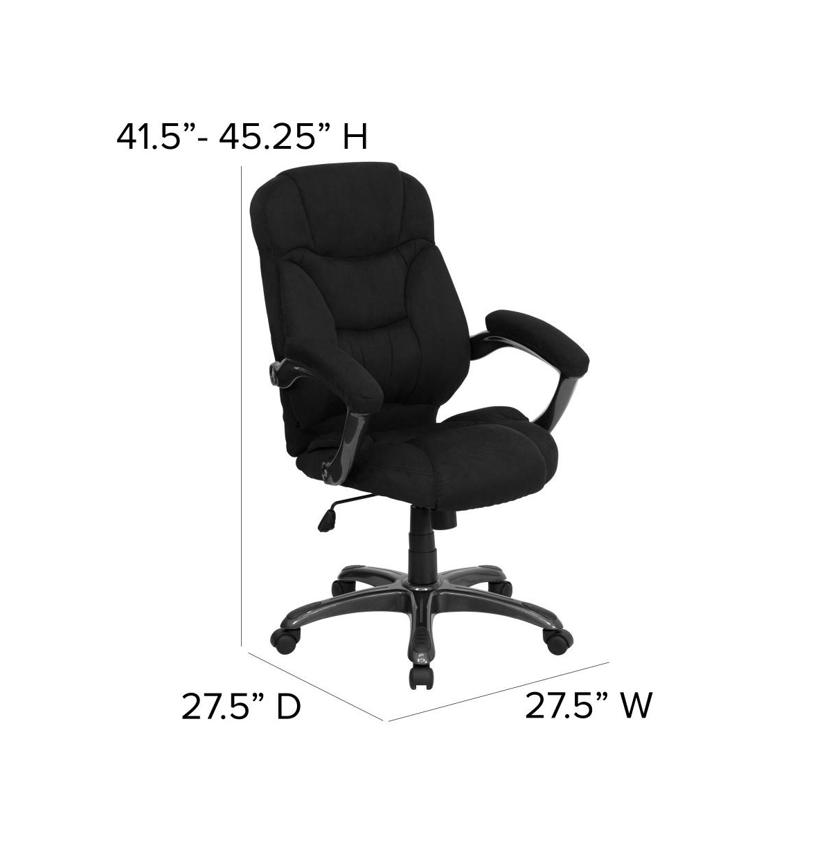 Emma+Oliver High Back Executive Ergonomic Office Chair With Silver Nylon Base And Arms