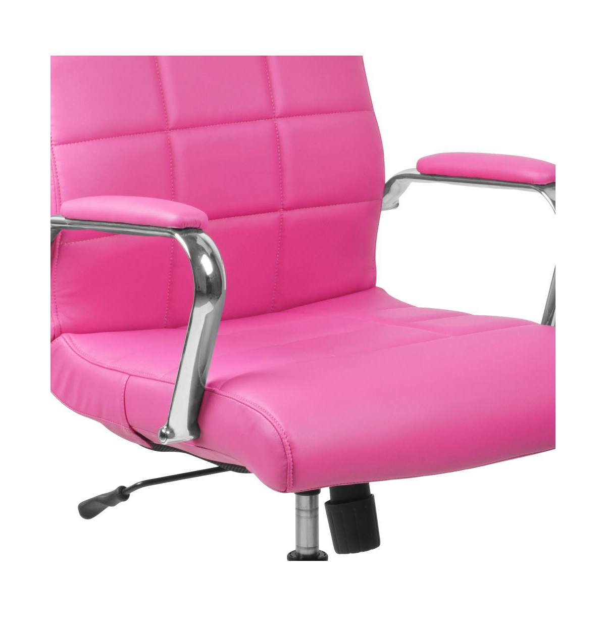 Emma+Oliver Mid-Back Vinyl Executive Swivel Office Chair With Chrome Base And Arms