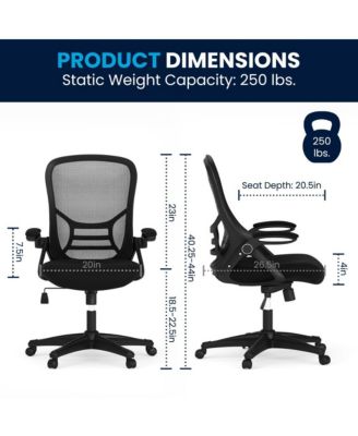 High Back Mesh Ergonomic Office Chair With Flip-Up Arms