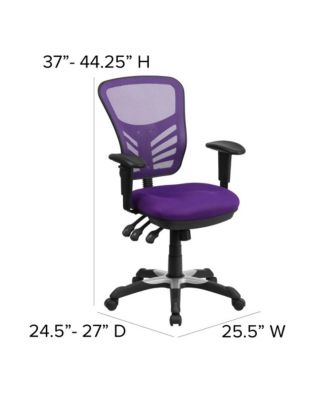 Mid-Back Mesh Triple Paddle Swivel Ergonomic Office Chair With Adjustable Arms