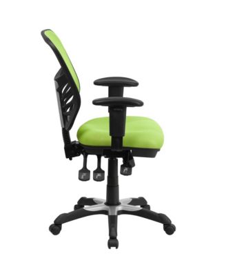 Mid-Back Mesh Triple Paddle Swivel Ergonomic Office Chair With Adjustable Arms