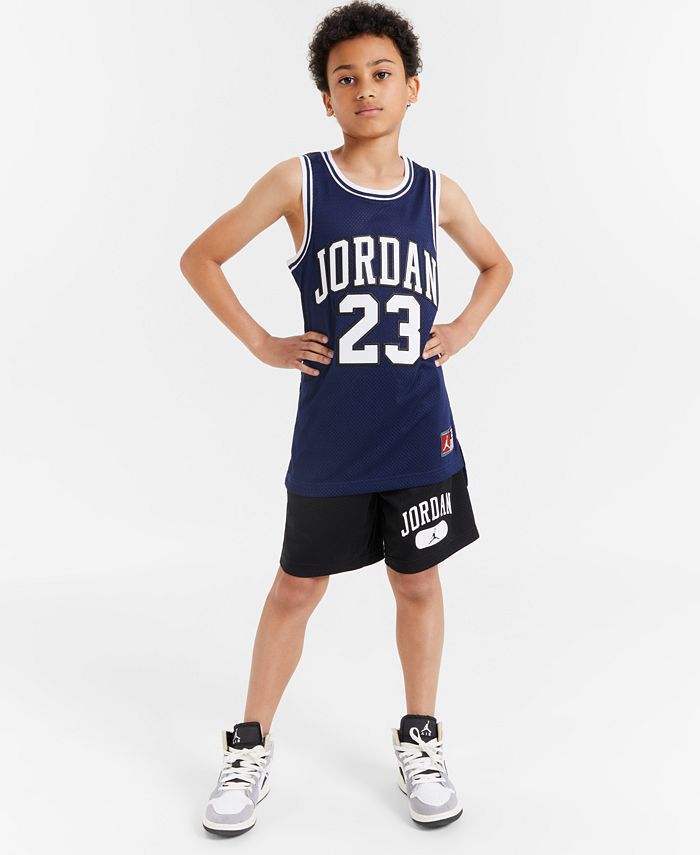 Jordan Big Boy's Graphic Panel Shorts Blue Size X-Large