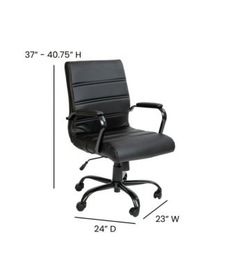 Milano Contemporary Mid-Back Home Office Chair With Padded Arms