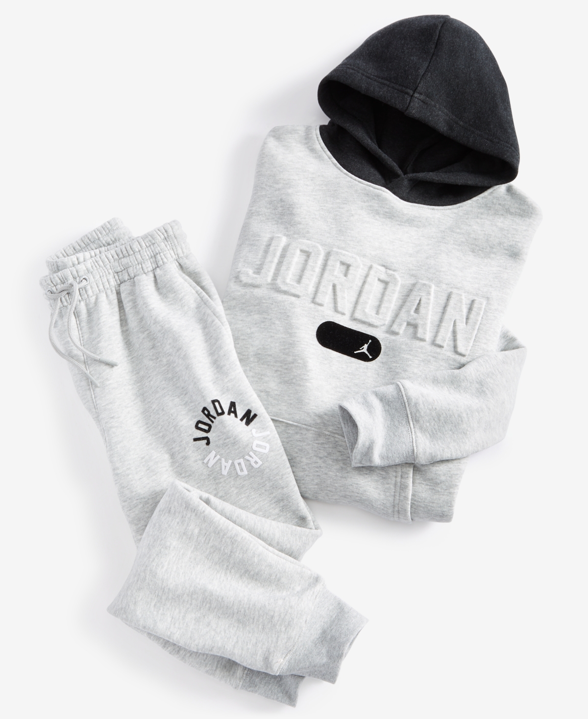 Jordan Big Boys Logo Embossed Heathered Fleece Hoodie
