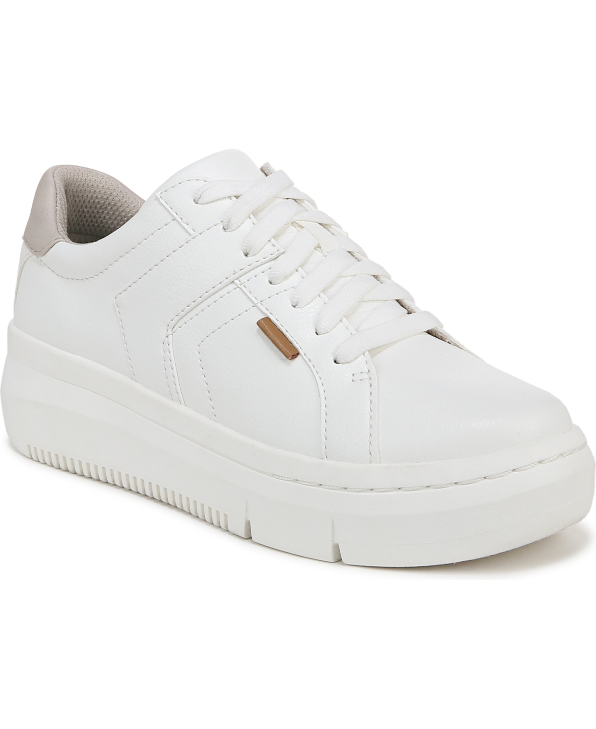 Shop Dr. Scholl's Women's Sadie Platform Sneakers In White Faux Leather
