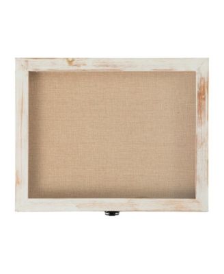 Wood Shadow Box Display Case - Solid Wood With Acrylic Window - Security Latch - For Mementos And Keepsakes