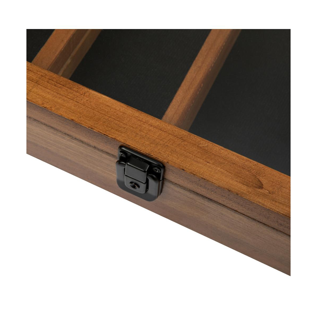 Medals Display Case - Solid Wood With Acrylic Window - Anti-Theft Lock With 2 Keys - For Mementos And Keepsakes