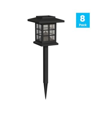 Lantern Style All-Weather Outdoor Led Solar Lights, Solar Powered Lights For Pathway, Garden, & Yard - Set Of 8