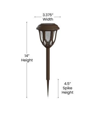 All-Weather Tulip Design Led Solar Lights, Outdoor Solar Powered Lights For Pathway, Garden, & Yard - Set Of 8