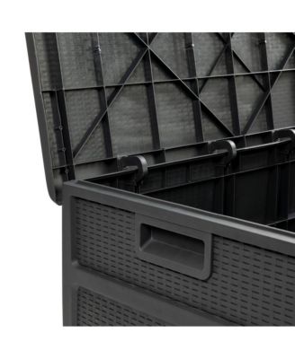 120 Gallon Weather Resistant Outdoor Storage Box For Decks, Patios, Poolside And More